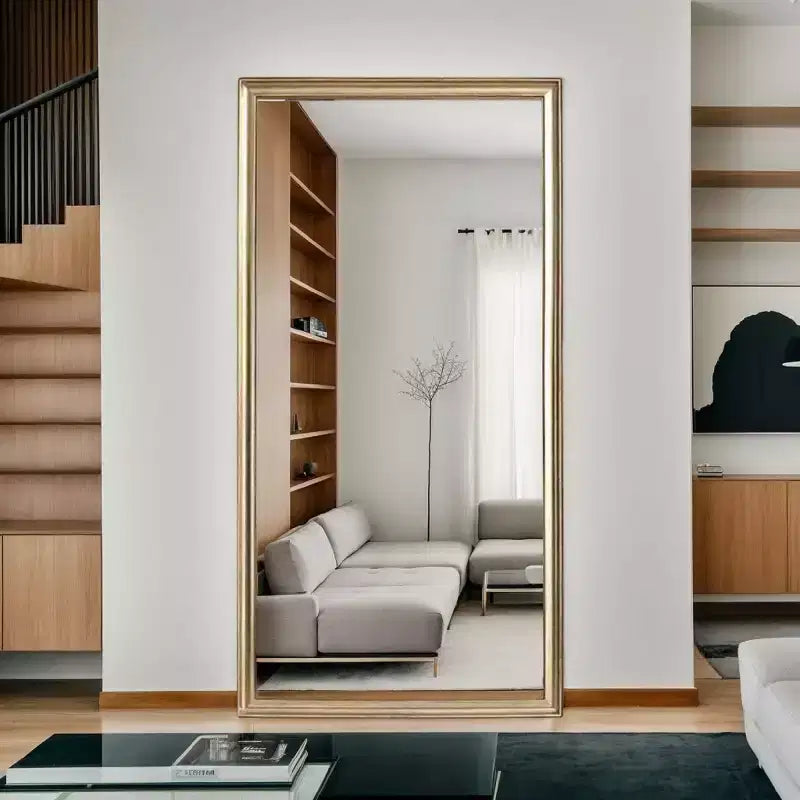 Specchio intero da parete con cornice in legno