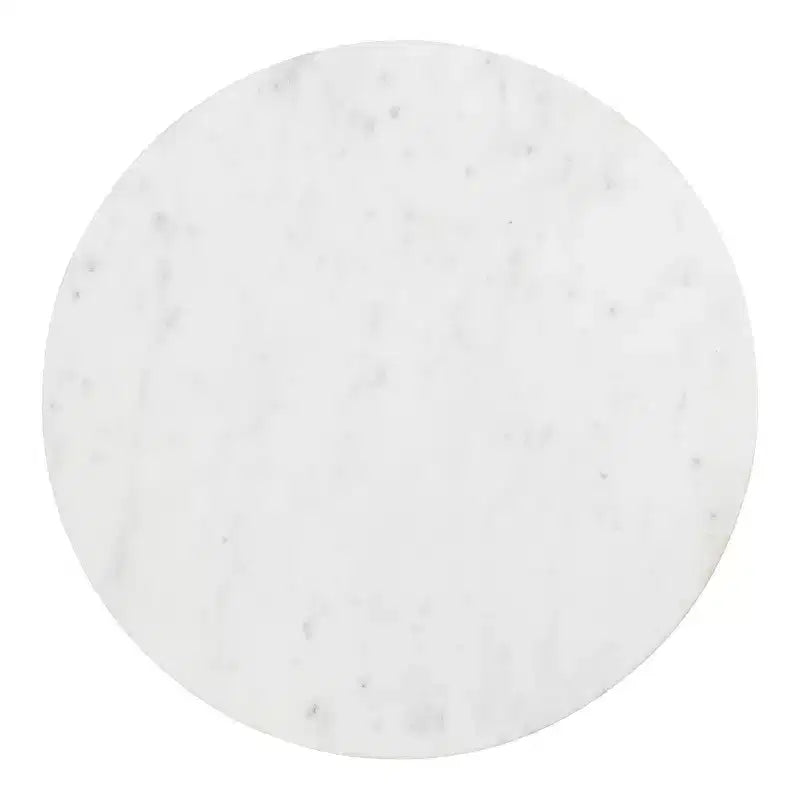 Tavolino rotondo con ripiano in marmo e base treppiede dorata