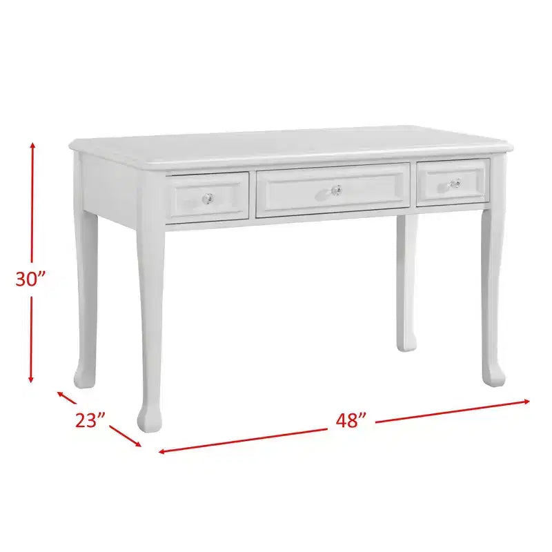 Scrivania per bambini con 3 cassetti, colore bianco