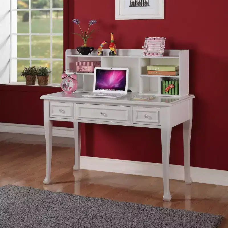 Scrivania per bambini con 3 cassetti, colore bianco