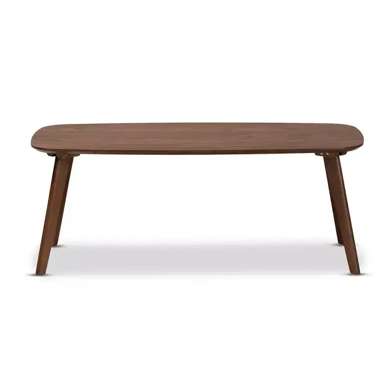 Tavolino da Caffè Moderno di Metà Secolo – Struttura in Legno di Gomma, Finitura Noce, 110 cm di Larghezza