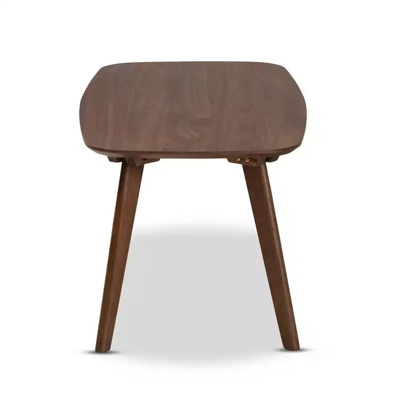Tavolino da Caffè Moderno di Metà Secolo – Struttura in Legno di Gomma, Finitura Noce, 110 cm di Larghezza