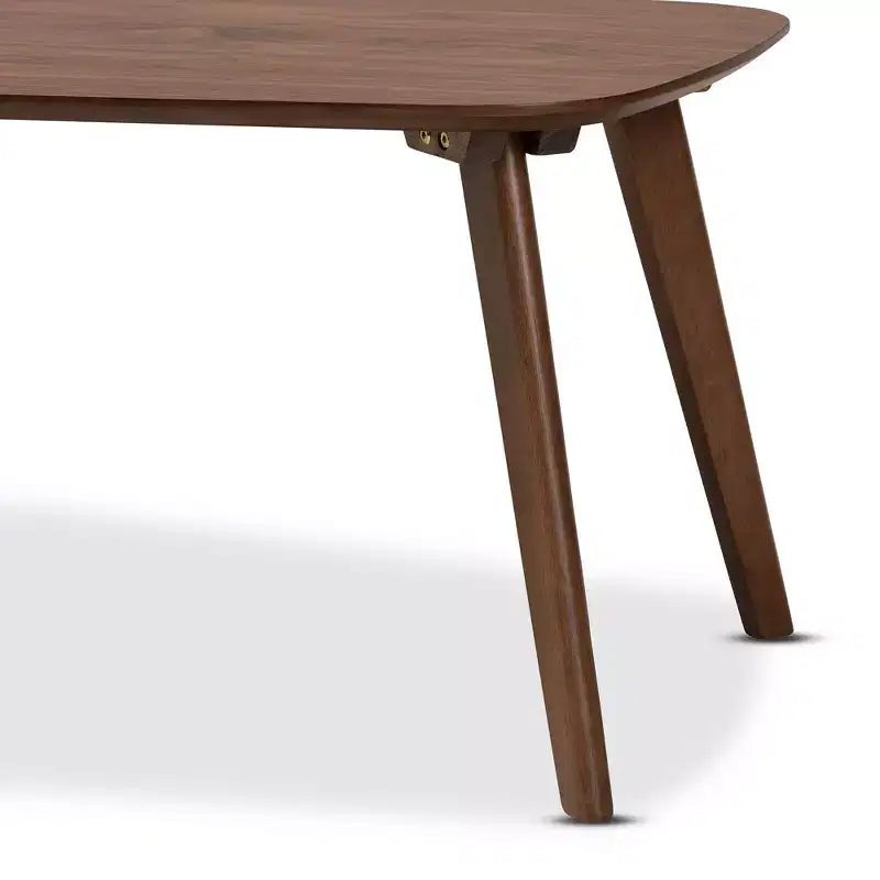 Tavolino da Caffè Moderno di Metà Secolo – Struttura in Legno di Gomma, Finitura Noce, 110 cm di Larghezza