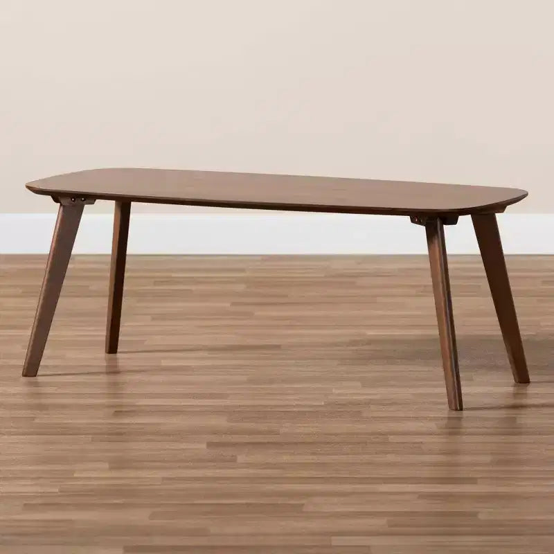 Tavolino da Caffè Moderno di Metà Secolo – Struttura in Legno di Gomma, Finitura Noce, 110 cm di Larghezza