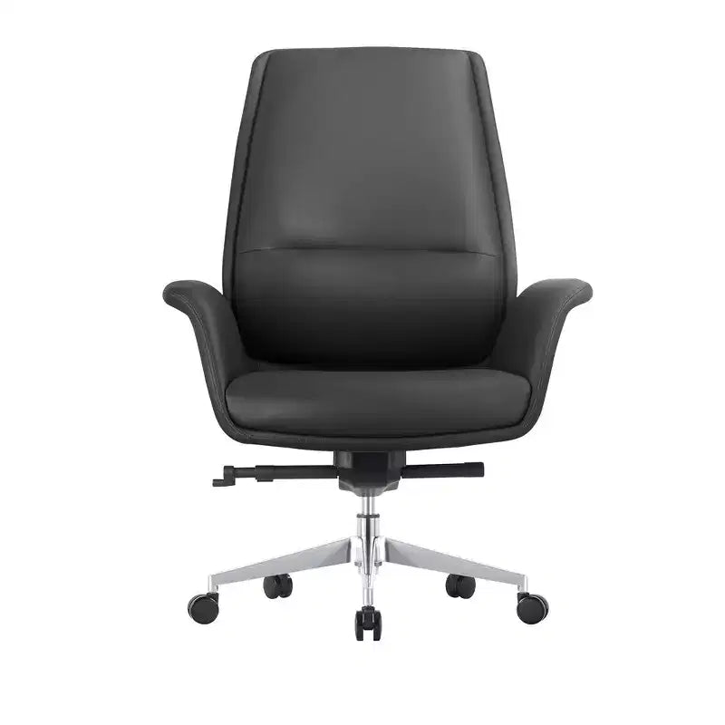 Sedia da ufficio ergonomica con telaio in alluminio e seduta in similpelle