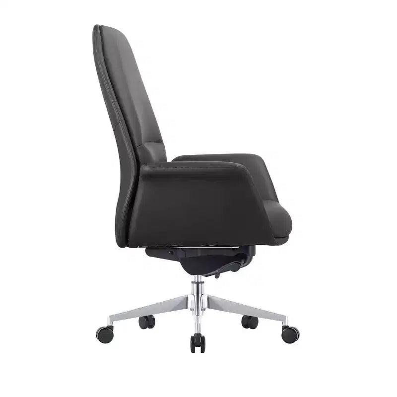Sedia da ufficio ergonomica con telaio in alluminio e seduta in similpelle