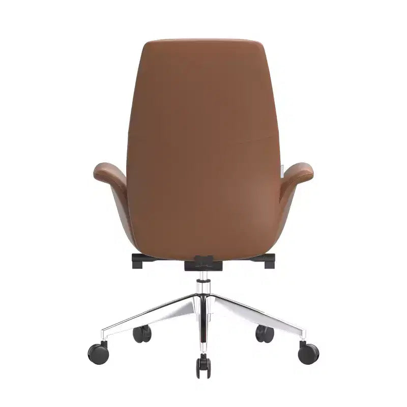 Sedia da ufficio ergonomica con telaio in alluminio e seduta in similpelle