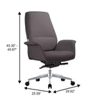 Ergonomischer Bürostuhl mit Aluminiumrahmen und Kunstledersitz