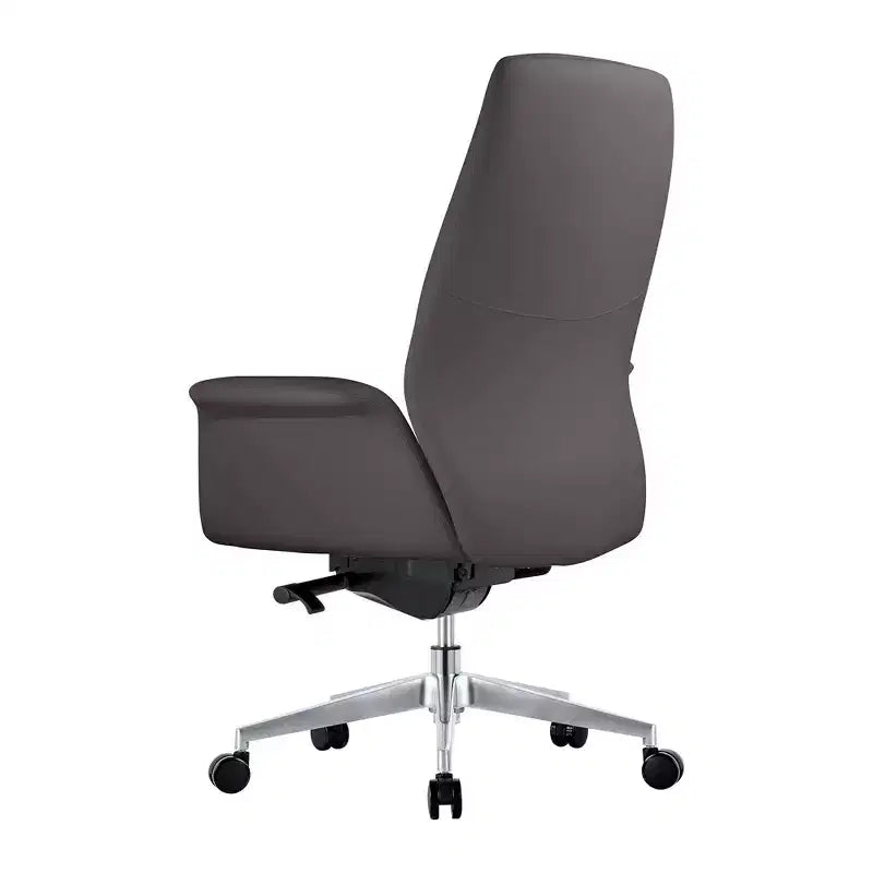 Sedia da ufficio ergonomica con telaio in alluminio e seduta in similpelle