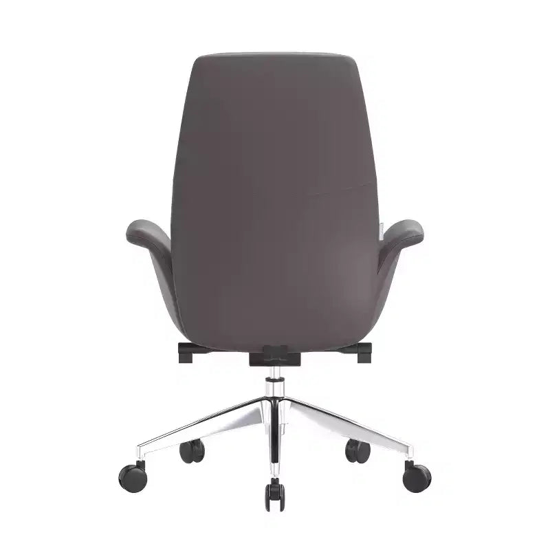 Sedia da ufficio ergonomica con telaio in alluminio e seduta in similpelle