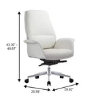 Ergonomischer Bürostuhl mit Aluminiumrahmen und Kunstledersitz