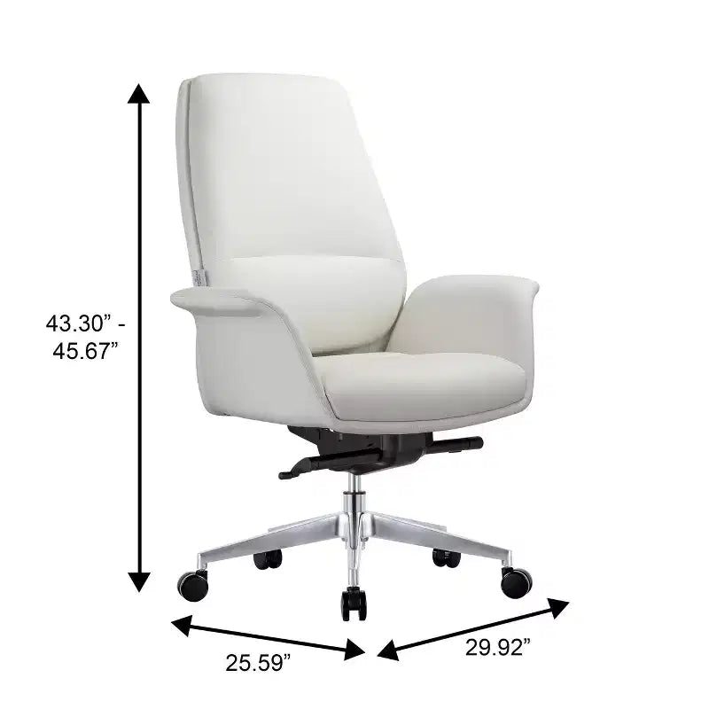 Sedia da ufficio ergonomica con telaio in alluminio e seduta in similpelle