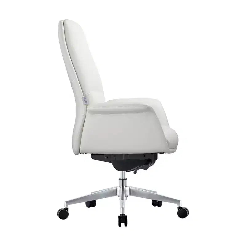 Sedia da ufficio ergonomica con telaio in alluminio e seduta in similpelle