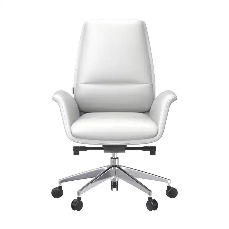 Sedia da ufficio ergonomica con telaio in alluminio e seduta in similpelle