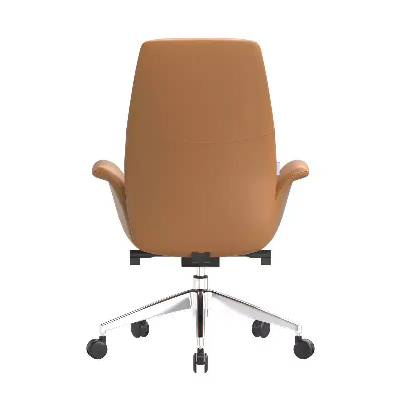 Sedia da ufficio ergonomica con telaio in alluminio e seduta in similpelle