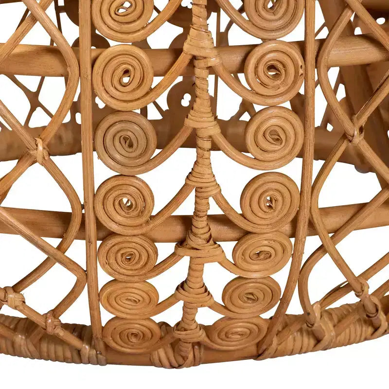 Tavolino rotondo in rattan