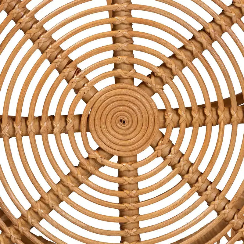 Tavolino rotondo in rattan